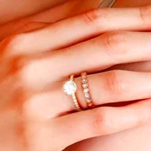 2ct Round MoissaniteRing Women Brilliant D Color VVS1 Clarity